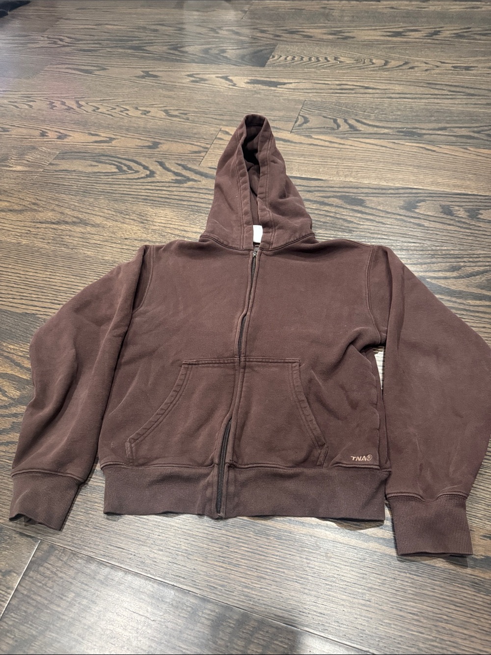 Aritzia Brown Full-Zip Hoodie Sweatshirt
